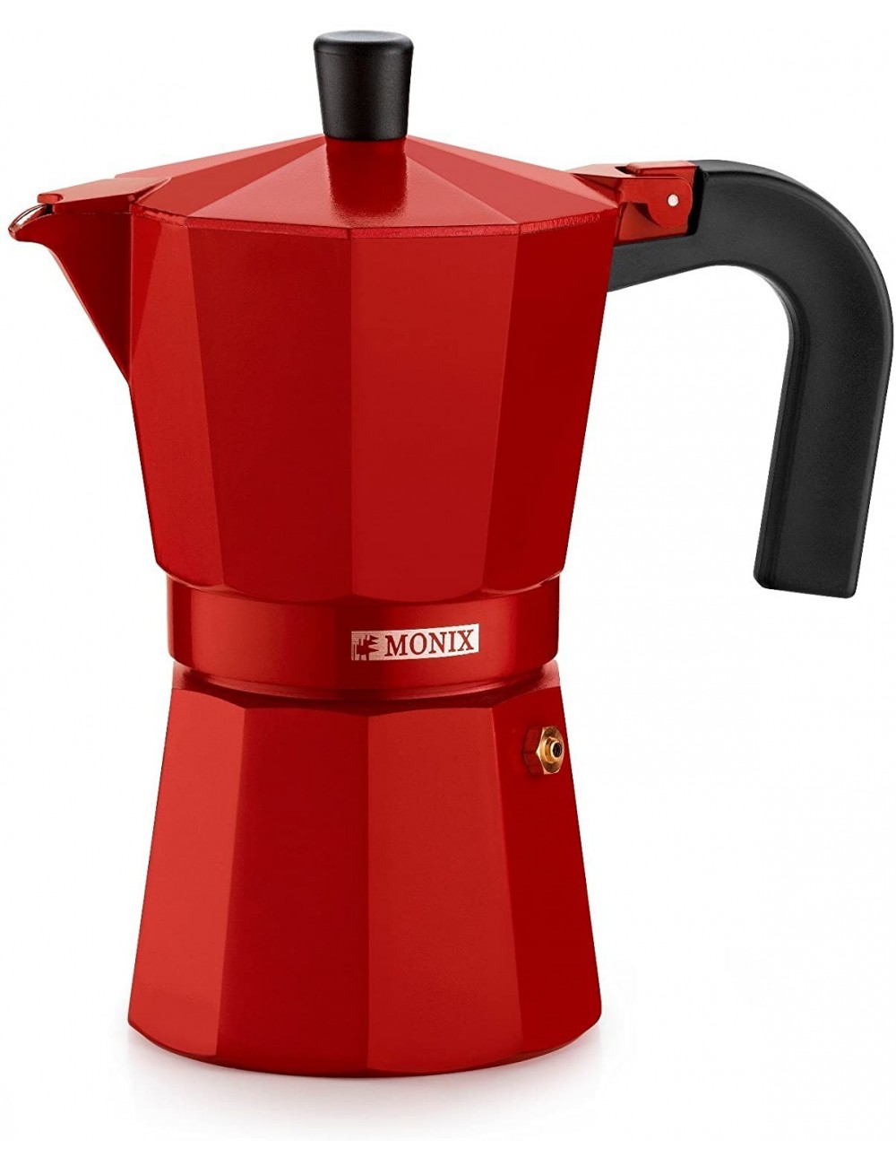 Monix M281709 M281709-Cafetera Italiana, 9 Tazas, Color Fresa, Aluminio, 11  cm