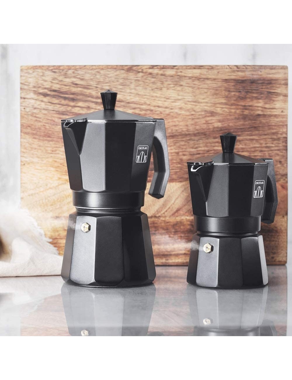 Cecotec cafetera Italiana MokClassic 600 Black. Fabricada en Aluminio  Fundido Hacer café, para 6 Tazas de café